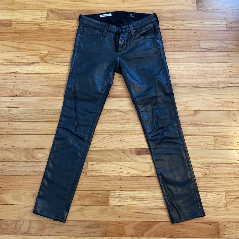 AG Adriano Goldschmied Coated Black Jeans Size 24